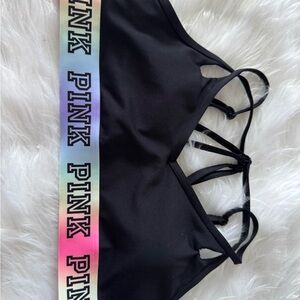 Victoria's Secret Black Bralette with Rainbow Band